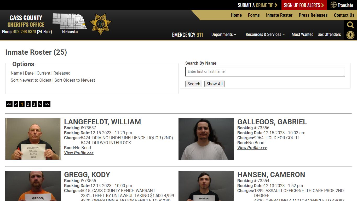 Inmate Roster - Current Inmates Booking Date Descending - Cass County ...